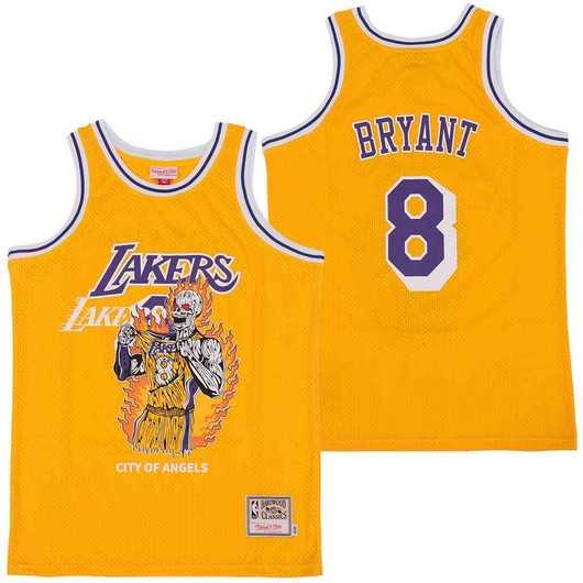 Lakers 8 Kobe Bryant Yellow Hardwood Classics Skull Edition Jersey Yhua,We sell and wholesale Lakers 8 Kobe Bryant Yellow Hardwood Classics Skull Edition Jersey Yhua on line form chian!